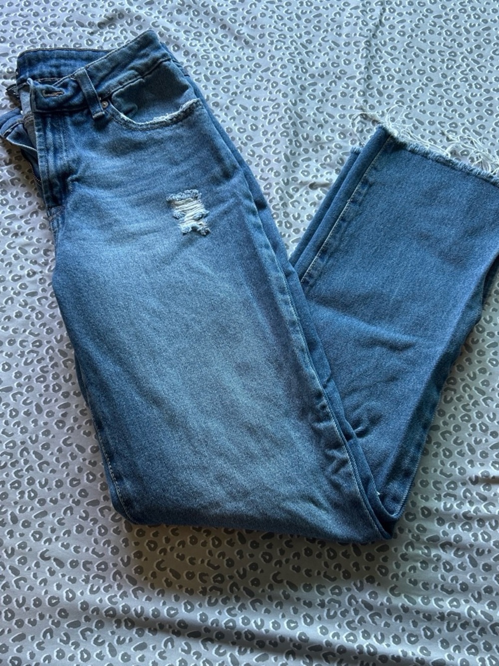 Sincerely Jules Medium Blue High-Rise Distressed Jeans